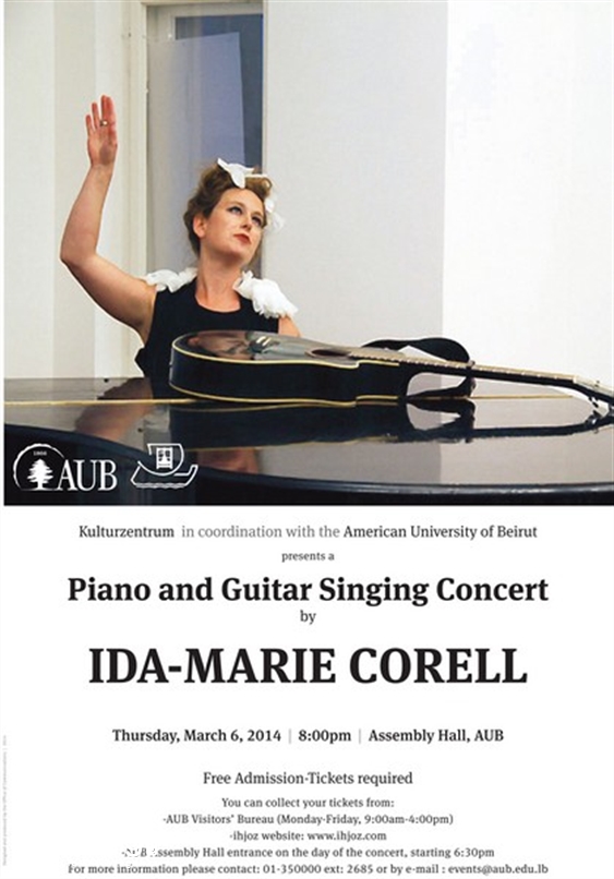 American University of Beirut Beirut-Hamra Concert AUB IDA Marie Corell Concert Lebanon