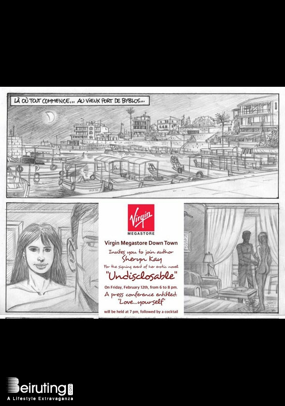 Virgin Megastore Beirut-Downtown Social Event Undisclosable,an erotic novel by Sheryn Kay Lebanon