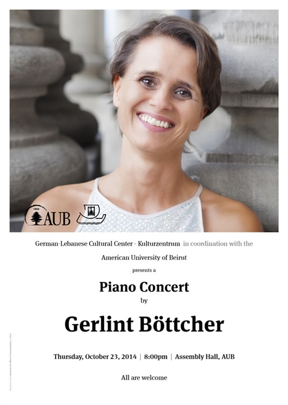 American University of Beirut Beirut-Hamra University Event Gerlint Bottcher piano Concert  Lebanon