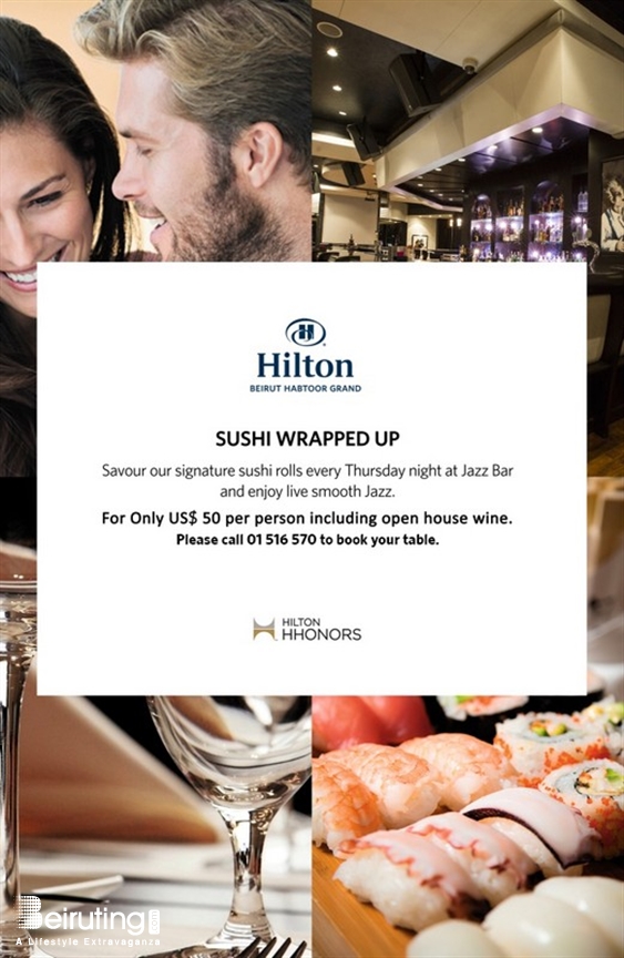 Hilton  Sin El Fil Nightlife Sushi Night at Jazz Bar Lebanon