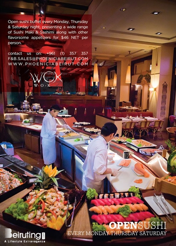 WOK W.O.K-Phoenicia Beirut-Downtown Social Event Open Sushi Night at WOK W.O.K Lebanon