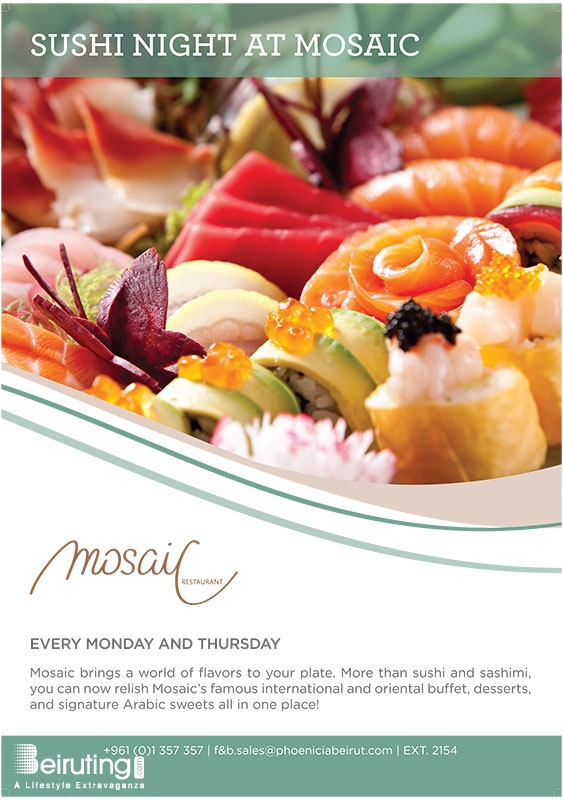 Mosaic-Phoenicia Beirut-Downtown Nightlife Sushi Night at Mosaic Lebanon