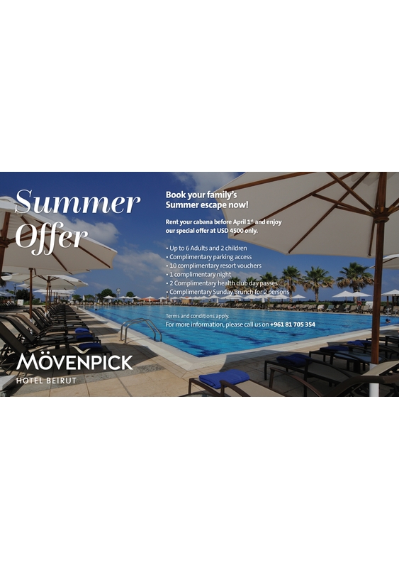 Movenpick Social Event Summer Offer at Movenpick Hotel Lebanon