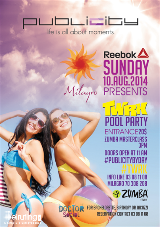 Publicity Jbeil Beach Party Twrk Pool Party at Milagro Lebanon