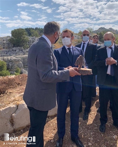 Social Event French President Emmanuel Macron visit to Jaj Jbeil  Lebanon